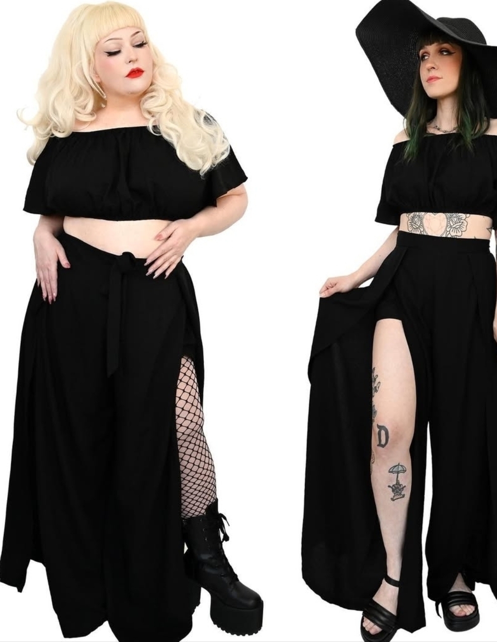 Foxblood Beach Goth 2 Piece Crop Top & Pants